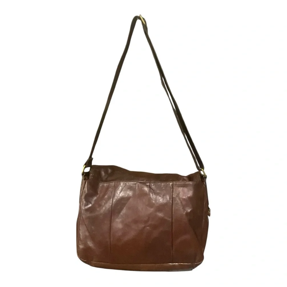 📬 FOSSIL Brown Leather Messenger Bag‎ 📎👔 Crossbody Work Satchel
